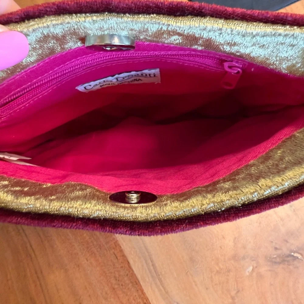 Carlo D'Santi Vintage 1990s Boho Chic Velvet Brocade Shoulder Bag (EUC)